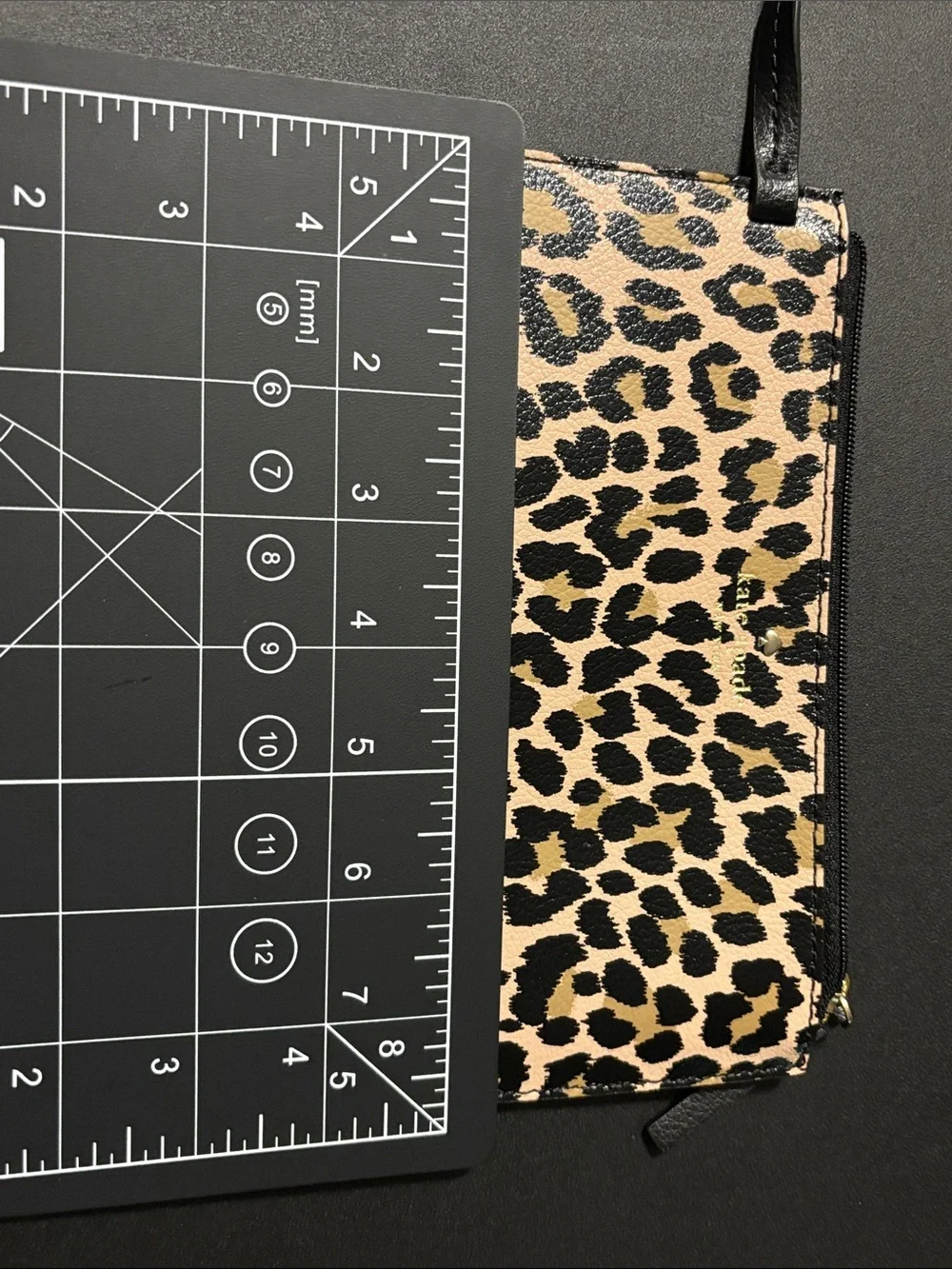 Kate Spade Leopard Print‎ Zip Pouch Wallet - Black & Tan